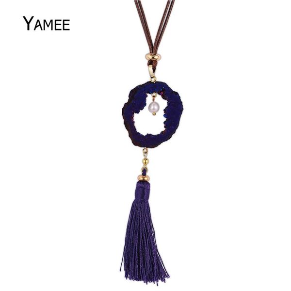 pendant necklaces fashion irregular purple natural druzy pearl cotton thread tassels long sweater rope chain necklace for women statement, Silver
pendant necklaces fashion irregular purple natural druzy pearl cotton thread tassels long sweater rope chain necklace for women statement, Silver