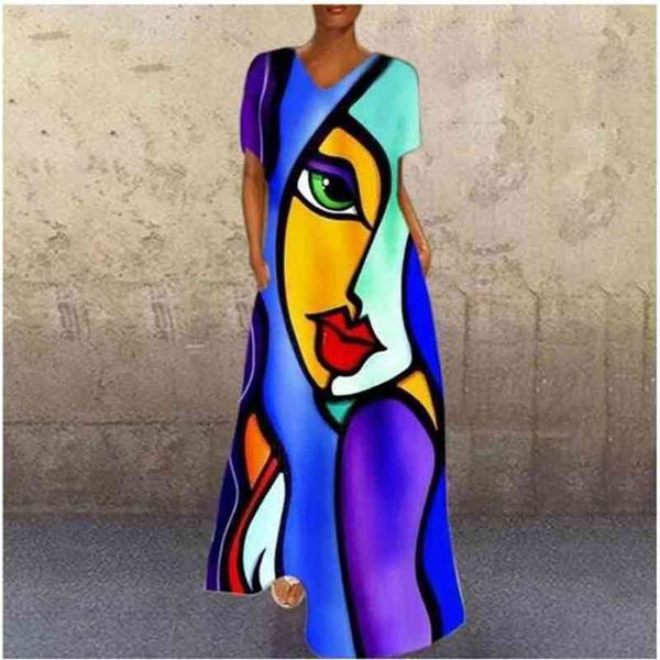 elegant abstract girl cartoon printed dress women vintage v-neck long party dresses casual short sleeve pocket a-line dresses 210331, Black;gray
elegant abstract girl cartoon printed dress women vintage v-neck long party dresses casual short sleeve pocket a-line dresses 210331, Black;gray