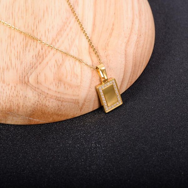 chains titanium with gold plating brick zirconia pendant necklace women stainless steel jewelry runway gown hiphop style, Silver
chains titanium with gold plating brick zirconia pendant necklace women stainless steel jewelry runway gown hiphop style, Silver