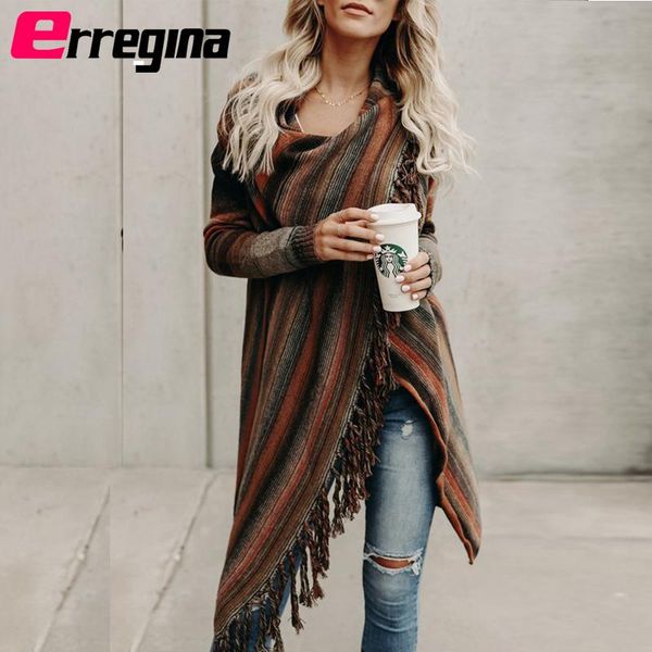 women's sweaters erregina womens open front knitted tassel cardigan stripes slash hem loose sweater poncho irregular women knit coats, White;black
women's sweaters erregina womens open front knitted tassel cardigan stripes slash hem loose sweater poncho irregular women knit coats, White;black
