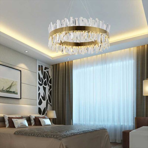 pendant lamps modern led chandelier luxury crystal lighting luster design three-color light fixture
pendant lamps modern led chandelier luxury crystal lighting luster design three-color light fixture