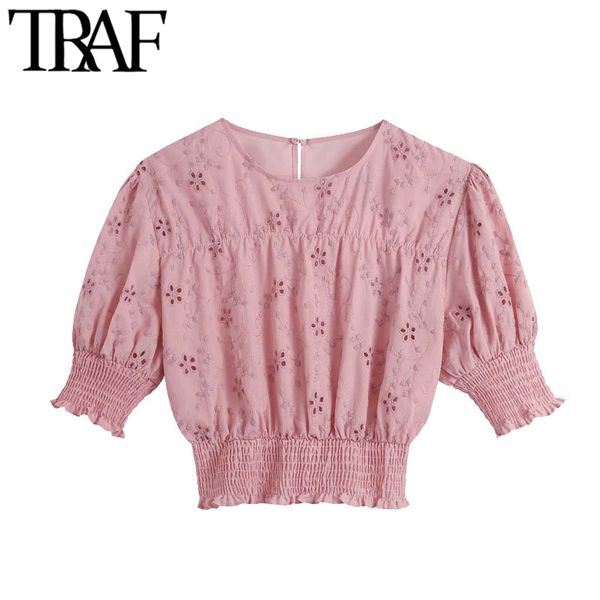 traf women fashion hollow out embroidery cropped blouses vintage short sleeve elastic hem female shirts chic 210415, White
traf women fashion hollow out embroidery cropped blouses vintage short sleeve elastic hem female shirts chic 210415, White