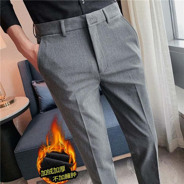 men's suits & blazers autumn winter business men dress pants plus velvet thickened solid color office social suit pant casual slim stre, White;black
men's suits & blazers autumn winter business men dress pants plus velvet thickened solid color office social suit pant casual slim stre, White;black