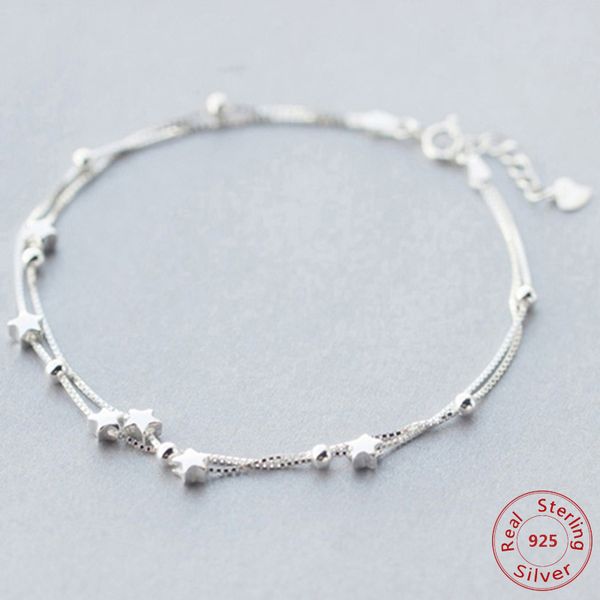 star female anklets women 925 sterling silver double layer anklets allergy star bead anklets real 925 silver chain bracelet, Red;blue
star female anklets women 925 sterling silver double layer anklets allergy star bead anklets real 925 silver chain bracelet, Red;blue