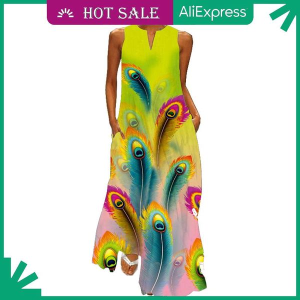 casual dresses movokaka feather print dress 2021 beach plus size summer sleeveless loose for women long sundress elegant, Black;gray
casual dresses movokaka feather print dress 2021 beach plus size summer sleeveless loose for women long sundress elegant, Black;gray