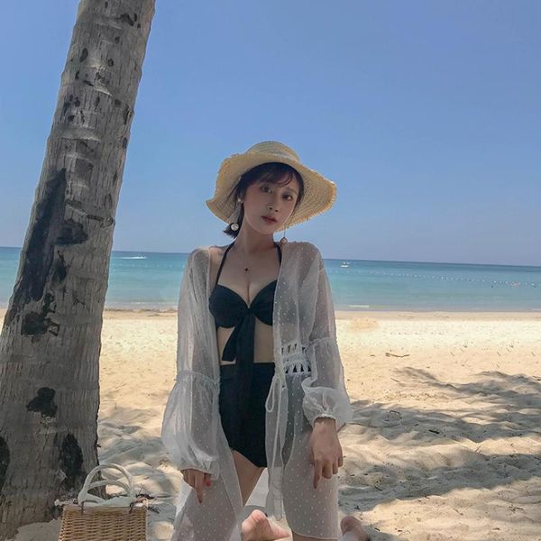 women's beach wear bikini cover up dot see through look beachwear swimwear ups kaftan ladies summer dresses, White;black
women's beach wear bikini cover up dot see through look beachwear swimwear ups kaftan ladies summer dresses, White;black