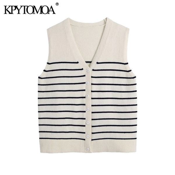 women fashion button-up striped knitted vest sweater vintage v neck sleeveless female waistcoat chic 210421, Black;white
women fashion button-up striped knitted vest sweater vintage v neck sleeveless female waistcoat chic 210421, Black;white