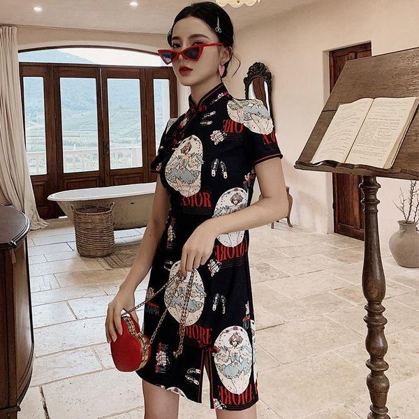 black cheongsam mini chinese traditional dress qipao ladies vintage elegant floral print party dresses women prom gown ethnic clothing, Red
black cheongsam mini chinese traditional dress qipao ladies vintage elegant floral print party dresses women prom gown ethnic clothing, Red