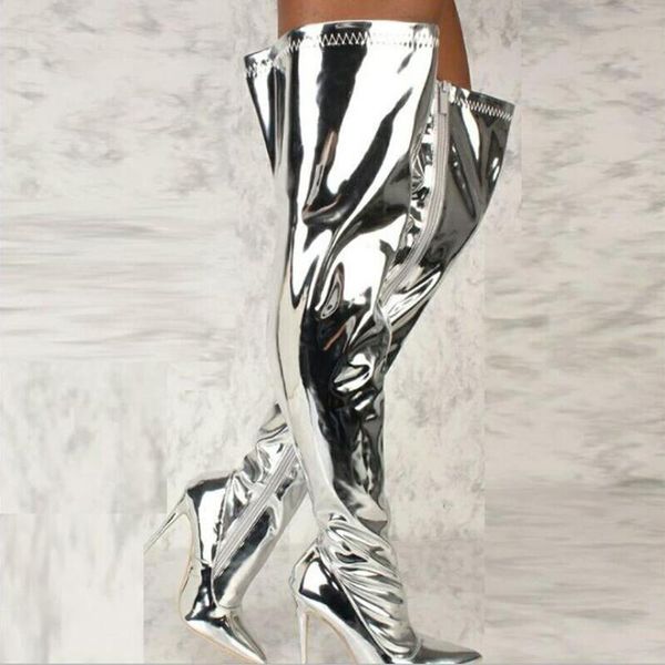 boots pointed mirror glossy over the knee fashion catwalk nightclub super high heel large size stiletto women's, Black
boots pointed mirror glossy over the knee fashion catwalk nightclub super high heel large size stiletto women's, Black