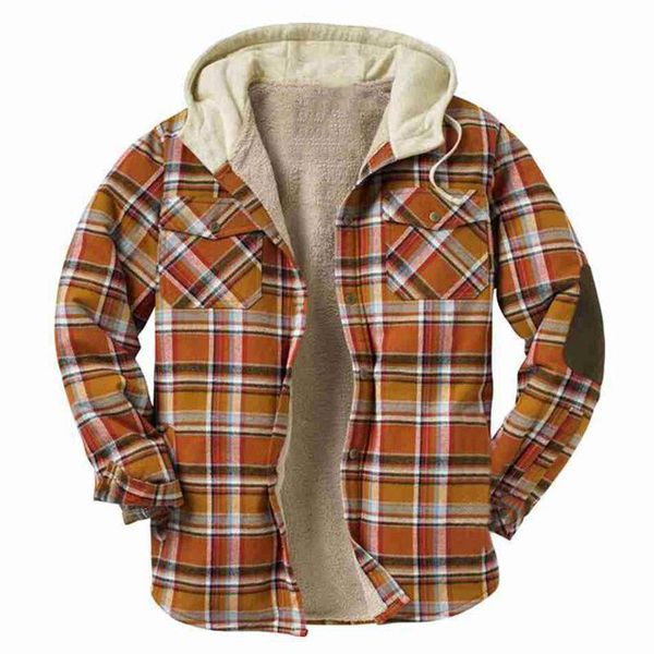 men's casual shirts 2021 autumn winter thick men's orange red plaid shirt men jacket warm fleece with hood plus size 4xl, White;black
men's casual shirts 2021 autumn winter thick men's orange red plaid shirt men jacket warm fleece with hood plus size 4xl, White;black