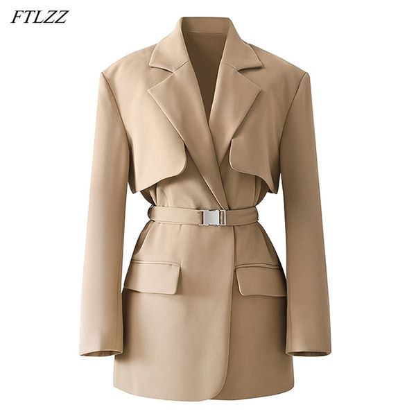 spring loose street long sleeve coat with belt solid color casual adjustable waist suit jacket 210430, Black;brown
spring loose street long sleeve coat with belt solid color casual adjustable waist suit jacket 210430, Black;brown
