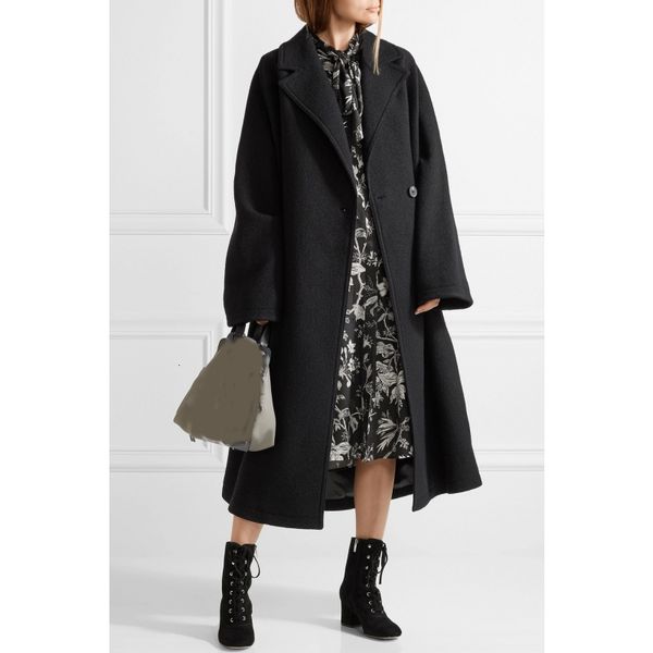 women's wool & blends casaco feminino autumn winter women oversized cassic simple maxi long coat female loose outerwear manteau femme s, Black
women's wool & blends casaco feminino autumn winter women oversized cassic simple maxi long coat female loose outerwear manteau femme s, Black