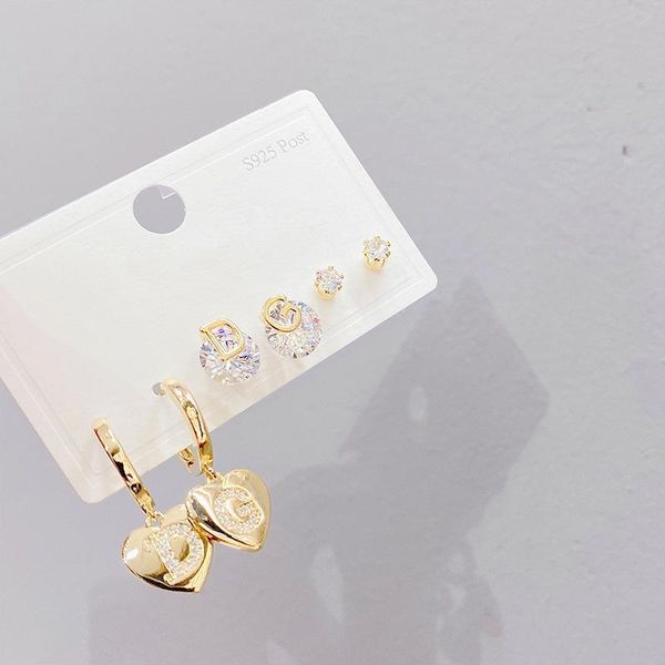 stud 2021 design 6 pcs 14k gold plated heart earrings luxury jewelry cubic zircon letter, Golden;silver
stud 2021 design 6 pcs 14k gold plated heart earrings luxury jewelry cubic zircon letter, Golden;silver