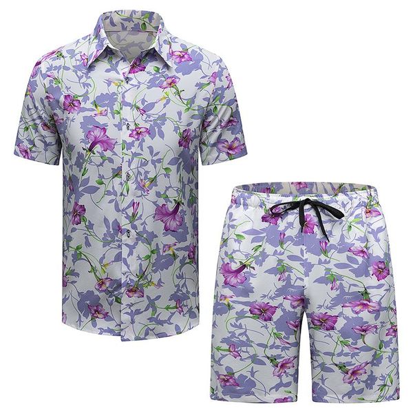 men's tracksuits fashion summer beach suits 2 pieces set digital printing button shirts, Gray
men's tracksuits fashion summer beach suits 2 pieces set digital printing button shirts, Gray