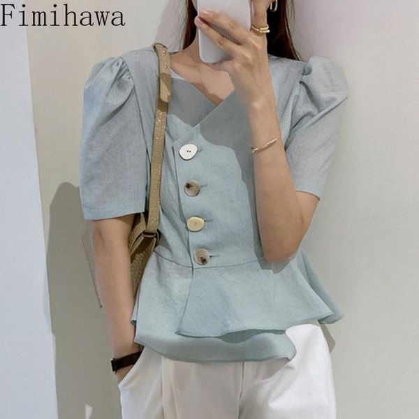 women's blouses & shirts fimihawa women shirt 2021 summer french temperament cross v-neck side single-breasted slim puff sleeve irregul, White
women's blouses & shirts fimihawa women shirt 2021 summer french temperament cross v-neck side single-breasted slim puff sleeve irregul, White