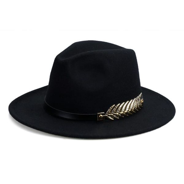 wide brim hats ladies felt hat vintage british men women metal leaf belt autumn and winter elegant fascinator jazz top, Blue;gray
wide brim hats ladies felt hat vintage british men women metal leaf belt autumn and winter elegant fascinator jazz top, Blue;gray