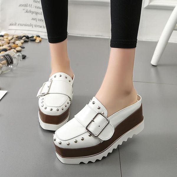 ladies wedge slippers platform shoes high wedges brown slingbacks pumps fashion thick bottom rivets buckle casual, Black
ladies wedge slippers platform shoes high wedges brown slingbacks pumps fashion thick bottom rivets buckle casual, Black