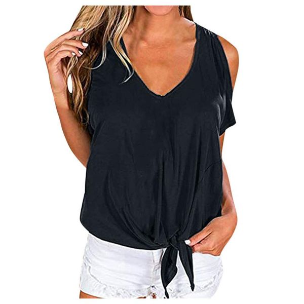 women's t-shirt loose tanks solid sleeveless camisole casual fashion v-neck strapless kink hem short sleeve women, White
women's t-shirt loose tanks solid sleeveless camisole casual fashion v-neck strapless kink hem short sleeve women, White