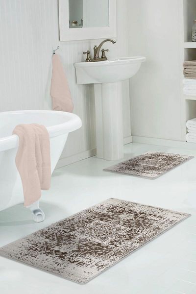 60x90 - 50x60 digital bath mat non-slip leather based set for closet tyldb-2069kahve mats 
60x90 - 50x60 digital bath mat non-slip leather based set for closet tyldb-2069kahve mats