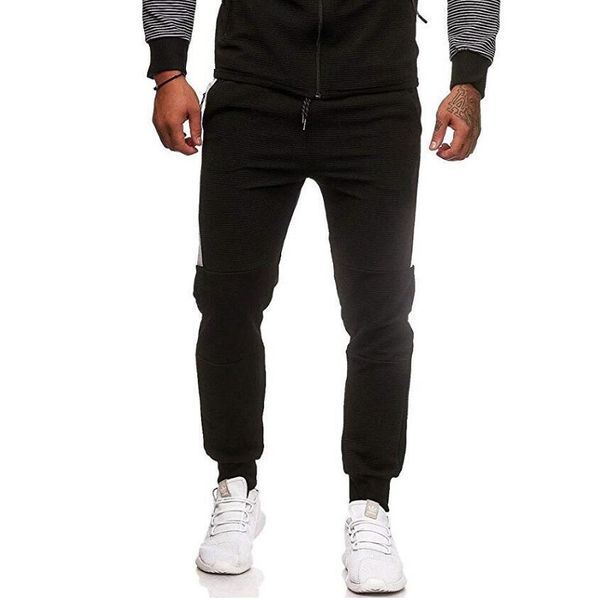 four seasons men's mid-waist popular men's striped color matching casual pants slim-fit sports trousers men, Black
four seasons men's mid-waist popular men's striped color matching casual pants slim-fit sports trousers men, Black