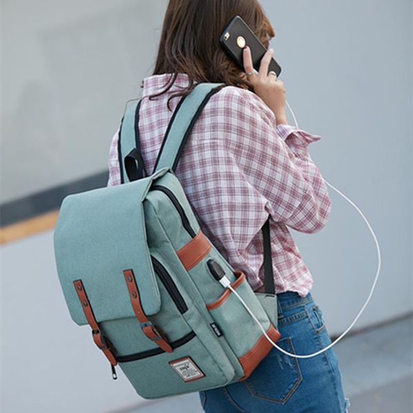 backpack vintage lapwith usb charging port water resistant travelling casual daypack school bag for men women
backpack vintage lapwith usb charging port water resistant travelling casual daypack school bag for men women