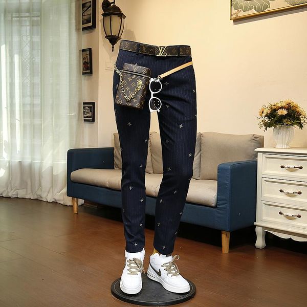 men's suits & blazers xm geeki autumn business dress korean slim fit trend handsome striped embroidery casual trousers, White;black
men's suits & blazers xm geeki autumn business dress korean slim fit trend handsome striped embroidery casual trousers, White;black