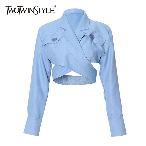 cross lace up shirt for women lapel long sleeve casual short blouse female fashion clothing spring style 210524, White
cross lace up shirt for women lapel long sleeve casual short blouse female fashion clothing spring style 210524, White