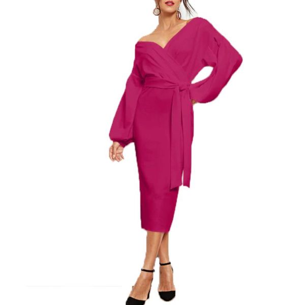 woman dress 2021 spring elegant slash neck long party casual puff sleeve slim solid office pencil dresses with belt, Black;gray
woman dress 2021 spring elegant slash neck long party casual puff sleeve slim solid office pencil dresses with belt, Black;gray