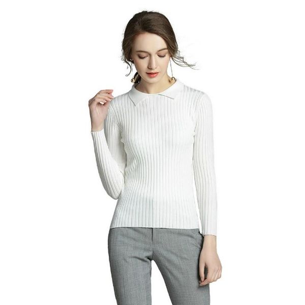 women's sweaters 2021 sweater women spring and autumn knitwear long-sleeve slim pullover office lady clothes, White;black
women's sweaters 2021 sweater women spring and autumn knitwear long-sleeve slim pullover office lady clothes, White;black