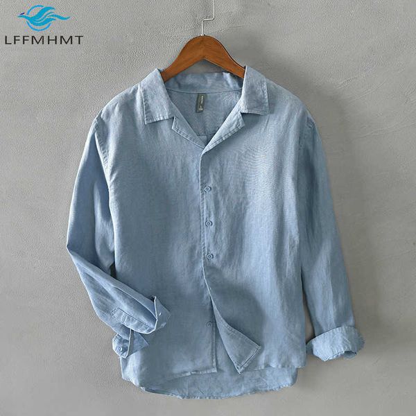 handsome men solid color long sleeve notched collar japan style slim soft healthy linen shirt businessman casual bottoming 210809, White;black
handsome men solid color long sleeve notched collar japan style slim soft healthy linen shirt businessman casual bottoming 210809, White;black