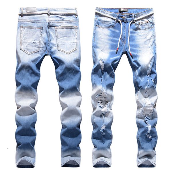 fashion brand am high street fashion men's light blue three-dimensional cat beard knee hole elastic slim jeans
fashion brand am high street fashion men's light blue three-dimensional cat beard knee hole elastic slim jeans