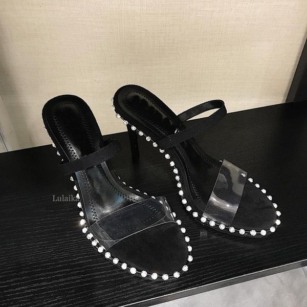 classic transparent pvc glitter rhinestone peep toe sling kitten-heel lady sandals pumps 2021 summer women crystala high heel dress shoes, Black
classic transparent pvc glitter rhinestone peep toe sling kitten-heel lady sandals pumps 2021 summer women crystala high heel dress shoes, Black
