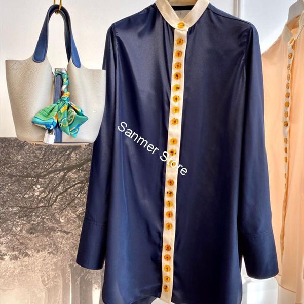 suit women long sleeve blouse loose single breasted stand collar female mid-length shirt, White;black
suit women long sleeve blouse loose single breasted stand collar female mid-length shirt, White;black