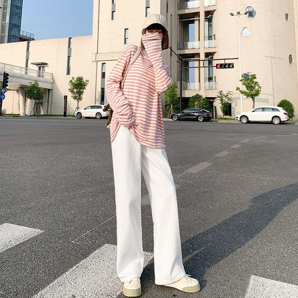 women's jeans cgc 2021 streetwear casual high waist woman autumn straight loose 100% cotton denim pants female wide leg harajuku, Blue 
women's jeans cgc 2021 streetwear casual high waist woman autumn straight loose 100% cotton denim pants female wide leg harajuku, Blue