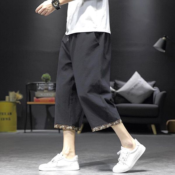 men's pants casual capri stitching men 's harem print 2021 summer chinese loose cotton and linen style plus size m-5xl, Black
men's pants casual capri stitching men 's harem print 2021 summer chinese loose cotton and linen style plus size m-5xl, Black