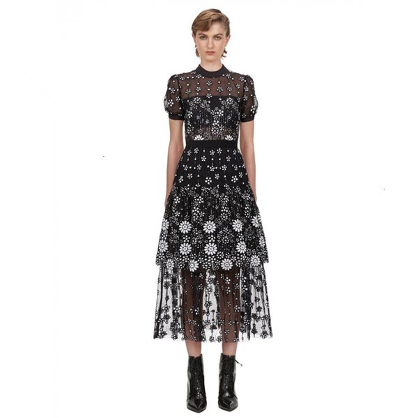 casual dresses self portrait vantage spring summer design black mesh sequin embroidered midi dress o-neck short sleeve for women w165, Black;gray
casual dresses self portrait vantage spring summer design black mesh sequin embroidered midi dress o-neck short sleeve for women w165, Black;gray