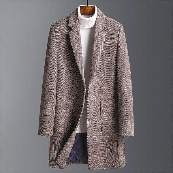 men's wool & blends autumn 2022 winter fashion men jacket solid color long woolen coat single breasted overcoat coats b443, Black
men's wool & blends autumn 2022 winter fashion men jacket solid color long woolen coat single breasted overcoat coats b443, Black