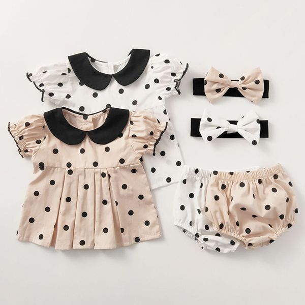 1-3yrs baby girls clothing sets summer girl set dot short sleeve + shorts+ hair belt 3pcs/set 210429, White
1-3yrs baby girls clothing sets summer girl set dot short sleeve + shorts+ hair belt 3pcs/set 210429, White