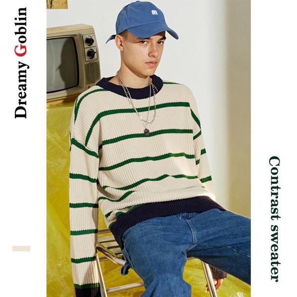 slavna martinovic fashion men's loose round neck stripe casual knitted sweater bottoming shirt striped sweaters, White;black
slavna martinovic fashion men's loose round neck stripe casual knitted sweater bottoming shirt striped sweaters, White;black