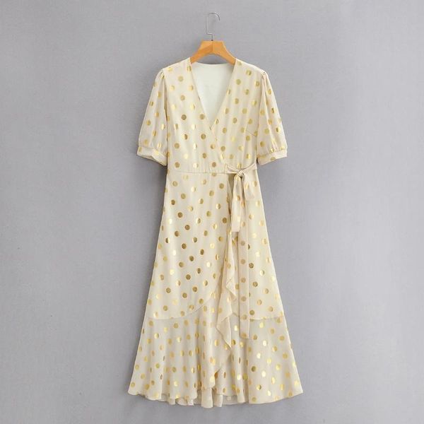 spring women dot gilding print elegant chiffon midi wrap dress female puff sleeve clothes lady loose vestido d7189 casual dresses, Black;gray
spring women dot gilding print elegant chiffon midi wrap dress female puff sleeve clothes lady loose vestido d7189 casual dresses, Black;gray