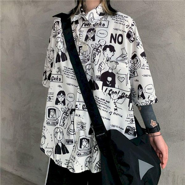 women's blouses & shirts 2021 summer short sleeve blouse korean harajuku style for women fashion vintage button up shirt neutral color, White
women's blouses & shirts 2021 summer short sleeve blouse korean harajuku style for women fashion vintage button up shirt neutral color, White
