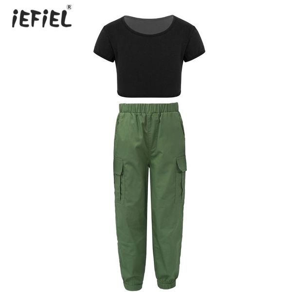 clothing sets kids girls sport suit hip hop short sleeves dance crop + cargo pants trousers children tracksuit outfits jazz costumes, White
clothing sets kids girls sport suit hip hop short sleeves dance crop + cargo pants trousers children tracksuit outfits jazz costumes, White