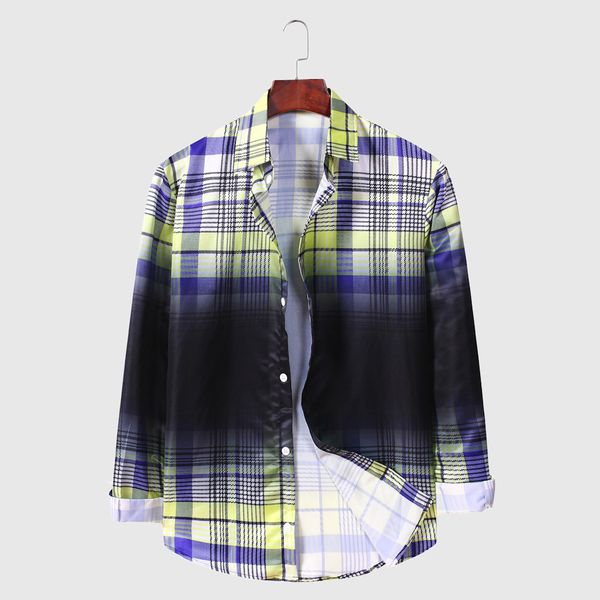 boutique fashion shirt 2021 autumn men's casual color matching plaid long sleeve cs004, White;black
boutique fashion shirt 2021 autumn men's casual color matching plaid long sleeve cs004, White;black