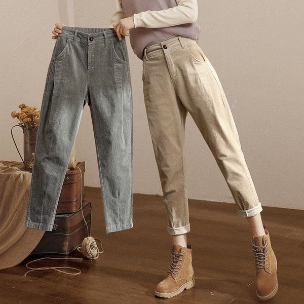 women's pants & capris plus velvet casual loose corduroy carrot harlan autumn winter sports joggers women, Black;white
women's pants & capris plus velvet casual loose corduroy carrot harlan autumn winter sports joggers women, Black;white