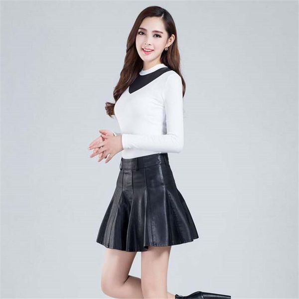 skirts mini skirt mujer faldas woman womens saias mulher femme jupes solid color high-grade pu artificial leather large size, Black
skirts mini skirt mujer faldas woman womens saias mulher femme jupes solid color high-grade pu artificial leather large size, Black