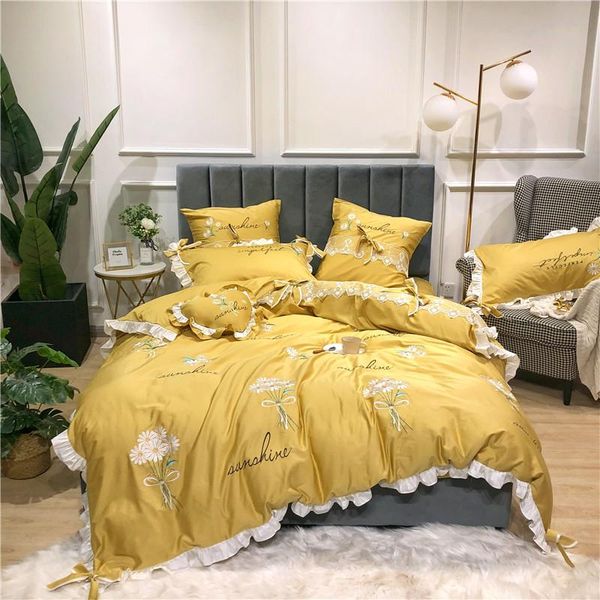 bedding sets white flowers embroidery egyptian cotton princess girl set yellow pink bow duvet cover bed sheet/linen pillowcases
bedding sets white flowers embroidery egyptian cotton princess girl set yellow pink bow duvet cover bed sheet/linen pillowcases