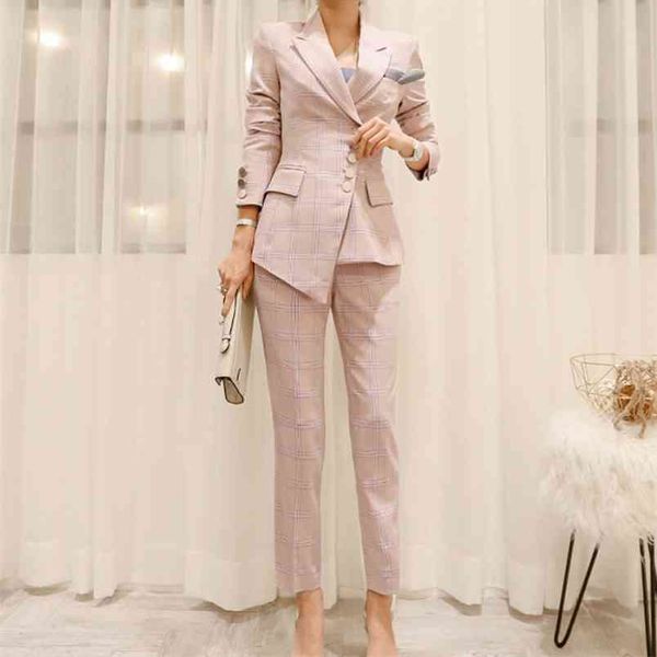 work plaid irregular women suits single breasted slim pant blazer jacket and pencil office lady 2 pieces set 210514, White
work plaid irregular women suits single breasted slim pant blazer jacket and pencil office lady 2 pieces set 210514, White