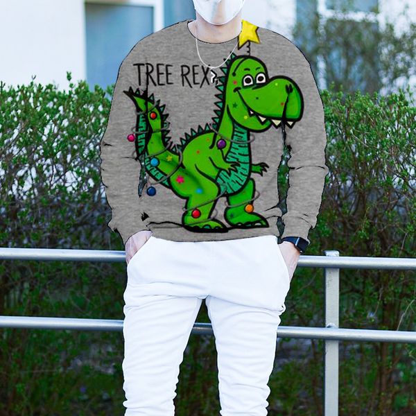 men's christmas 3d long sleeve hoodless sweater christmas tree cute little green dragon printed pattern clothing, White;black
men's christmas 3d long sleeve hoodless sweater christmas tree cute little green dragon printed pattern clothing, White;black