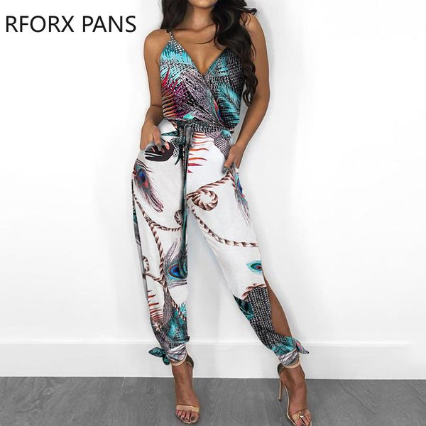womens spaghetti strap mixed print slit leg jumpsuit jumpsuit, Black;white