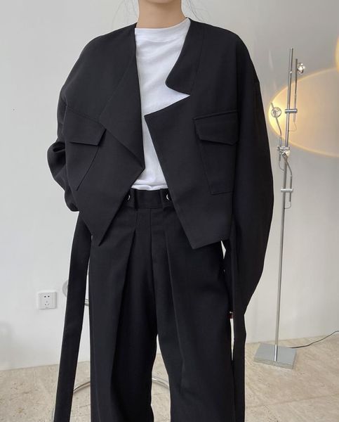 women's jackets spring fashionable design feels high waist wind of silhouette is loose show thin bandage lapel short money coat female, Black;brown
women's jackets spring fashionable design feels high waist wind of silhouette is loose show thin bandage lapel short money coat female, Black;brown
